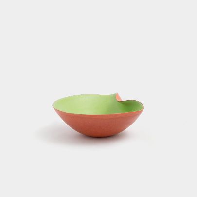 Picture of Green orange  ceramic deformed bowl 1