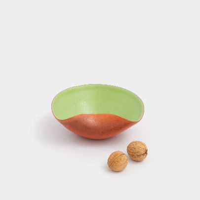 Picture of Green orange  ceramic deformed bowl 1