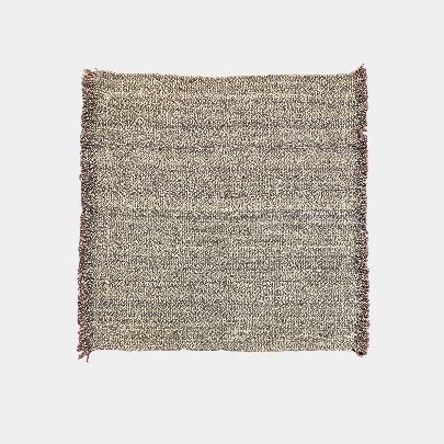 Picture of Green white wool cushion rug 1