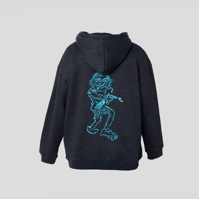 Picture of Grey embroidered hoodie 2