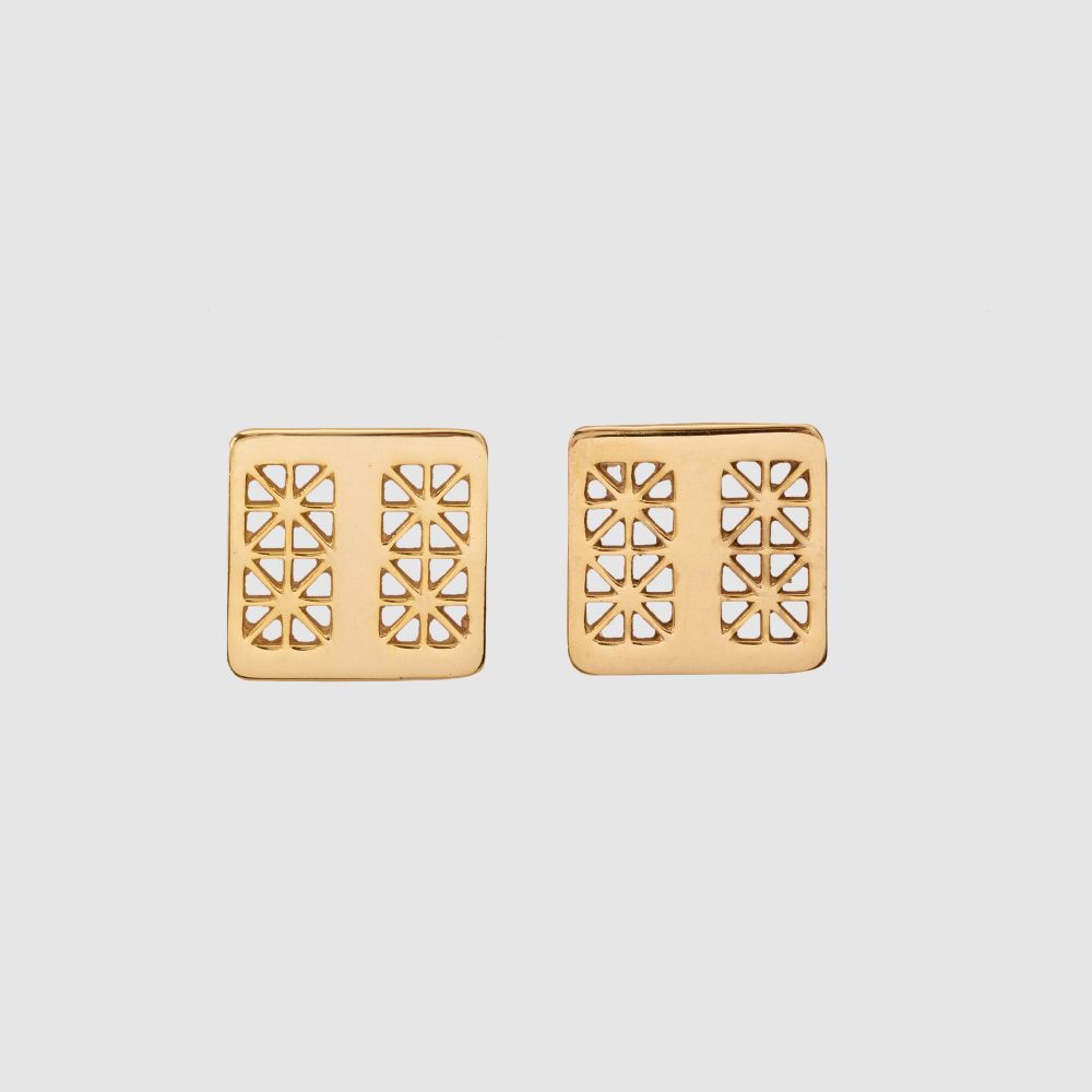 Picture of Gold Square Shamsul Amara earrings 2