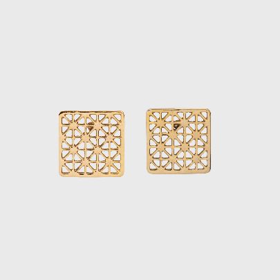 Picture of Gold Square Shamsul Amara earrings 3