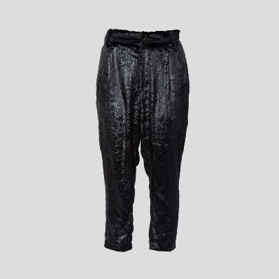 Picture of ‫shiny black velvet trousers