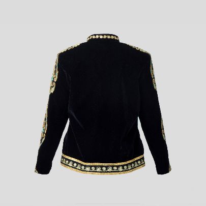 Picture of Golden black velvet coat