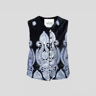 Picture of Embroidered velvet vest