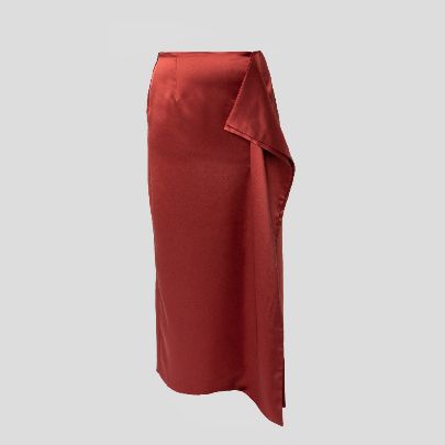 Picture of Red brick satin skirt