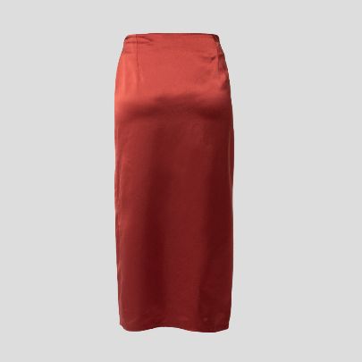 Picture of Red brick satin skirt