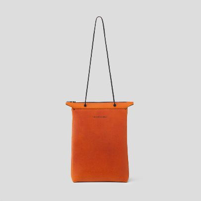 Picture of Orange Hand leather bag