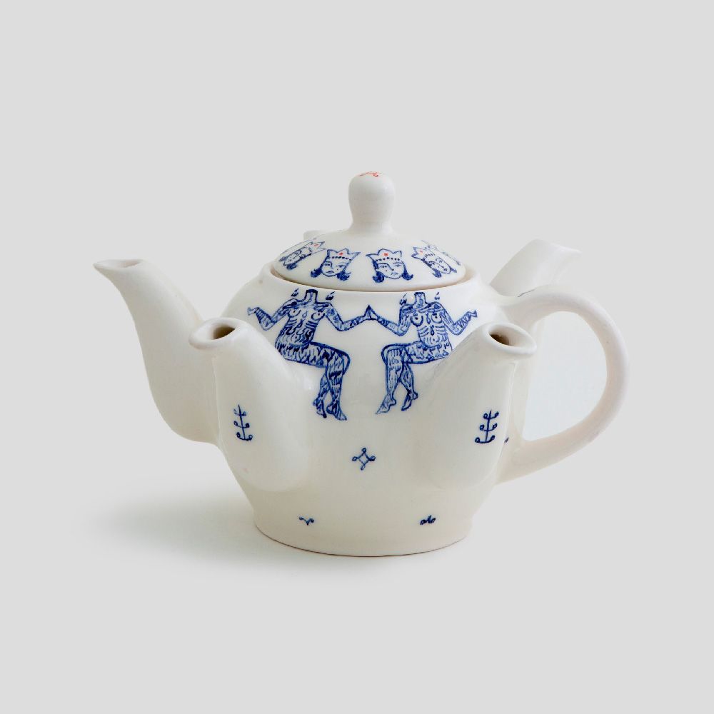 Picture of White and blue Teapot