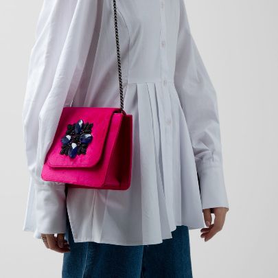 Picture of Pink velvet Clutch