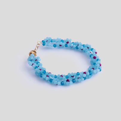 Picture of  Two-row blue flower bracelet