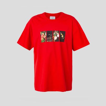 Picture of Red flower short sleeves