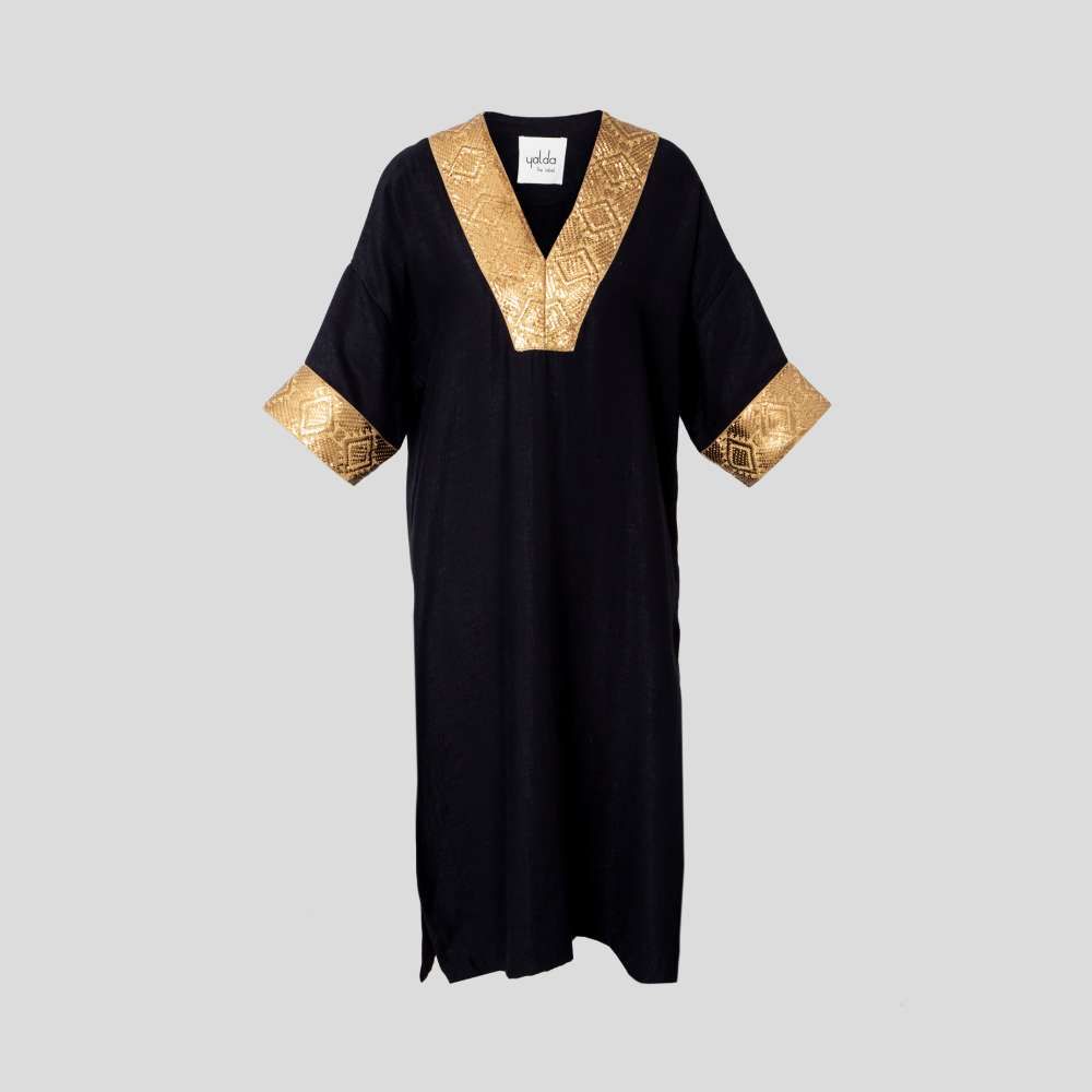 Picture of black and gold kaftan