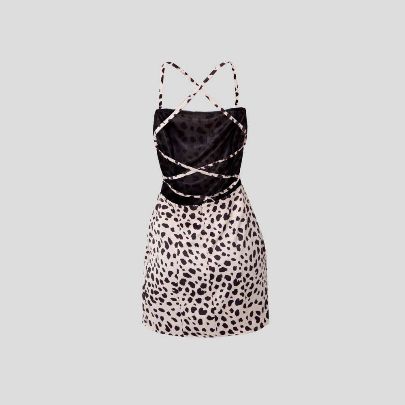 Picture of leopard satin mini dress