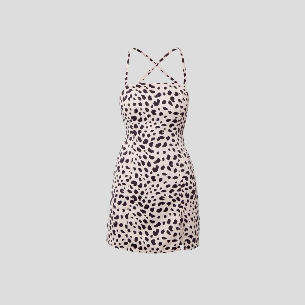 Picture of leopard satin mini dress