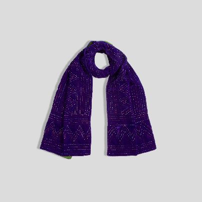 Picture of Purple and green  velvet scarf