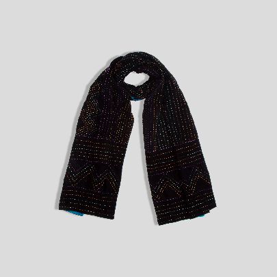 Picture of Black and Navy Blue velvet scarf