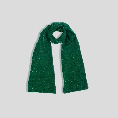 Picture of Grey and Green  velvet scarf