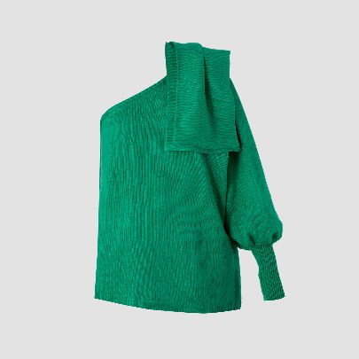 Picture of Green single-sleeved knitted sweater