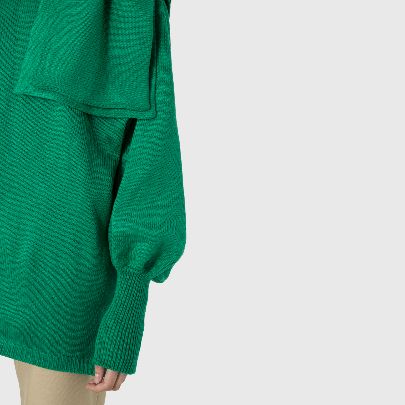 Picture of Green single-sleeved knitted sweater