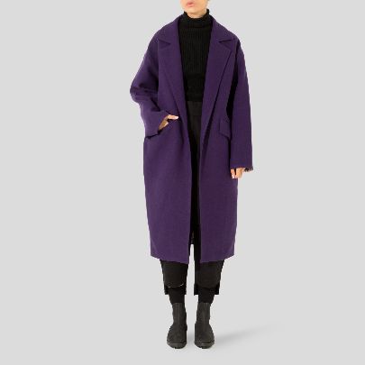 zara purple oversized coat