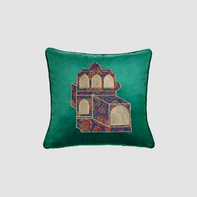 Picture of Green velvet cushion