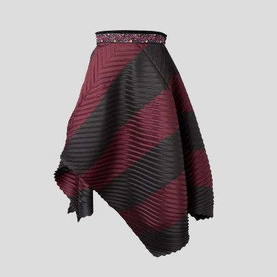 Picture of Pleated crimson pleated skirt