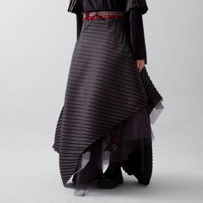 Picture of Black punk pleated skirt