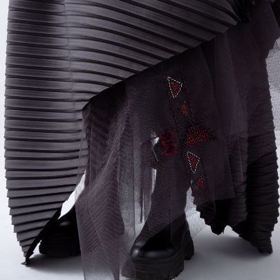 Picture of Black punk pleated skirt