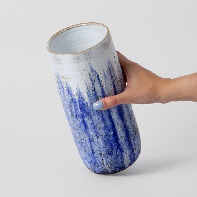 Picture of Bright Galaxy Blue Vase - Cylindrical Design