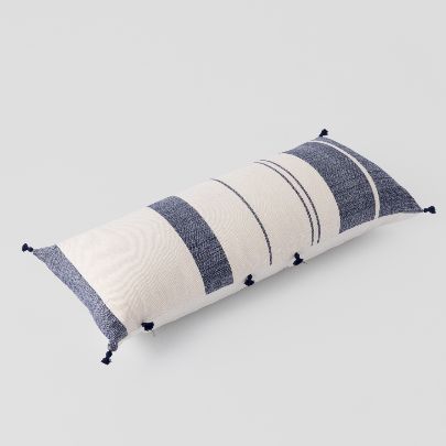 Picture of Blue and white striped cushion