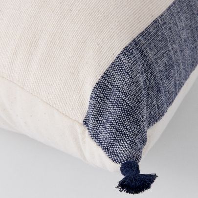 Picture of Blue and white striped cushion