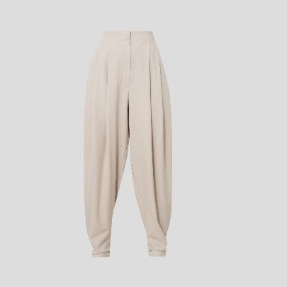 Picture of Pleated cream women's pant