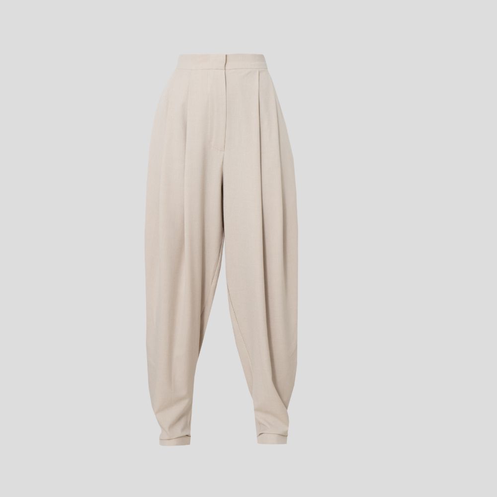 Picture of Pleated cream women's pant