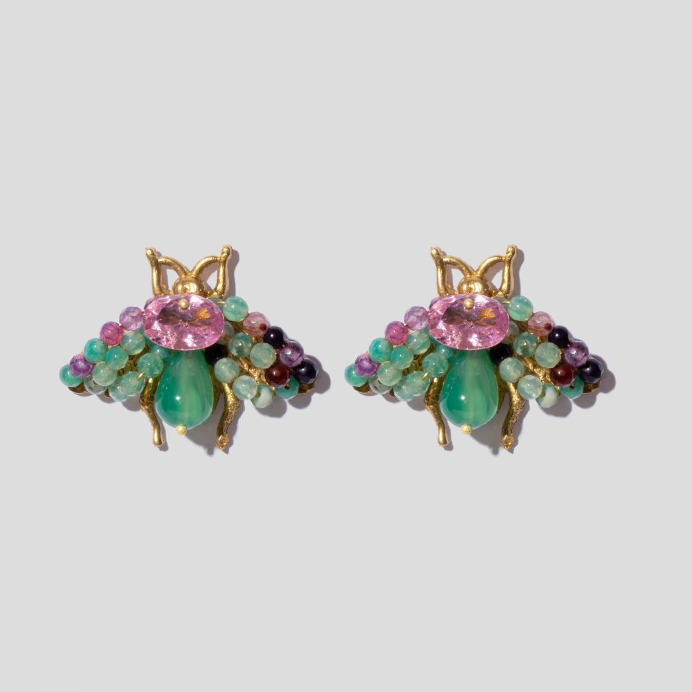 Picture of Women's green shahpari earrings 