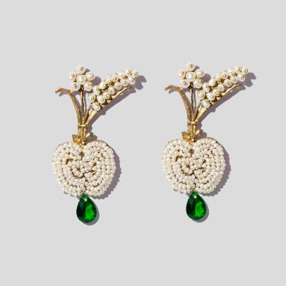 Picture of Women's apple, wheat and flower earrings