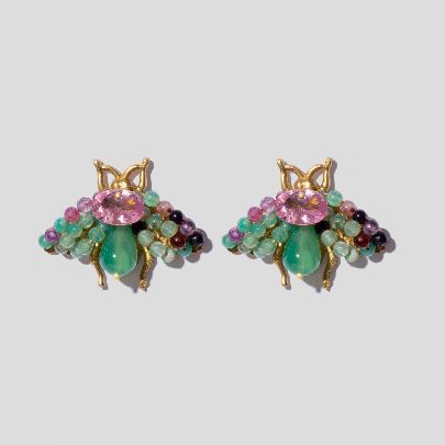 Picture of Women's green shahpari earrings 