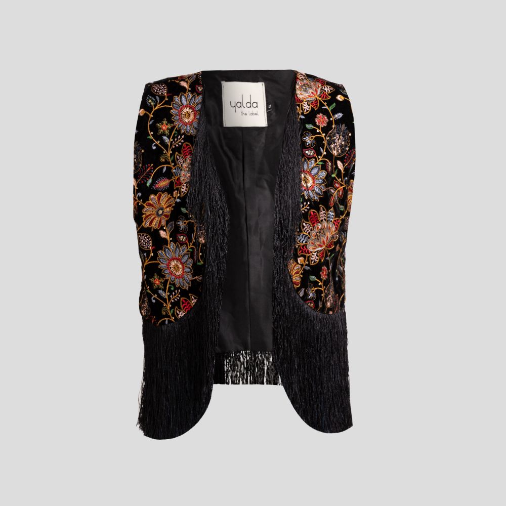 Picture of Rooted embroidery velvet vest for women