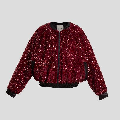 Picture of  Women's red sequined velvet jacket