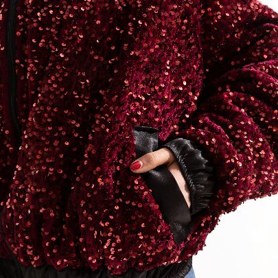 Picture of  Women's red sequined velvet jacket