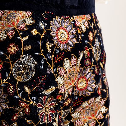 Picture of Embroidered velvet women's shorts