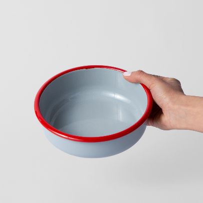 Picture of Gray and red bowl