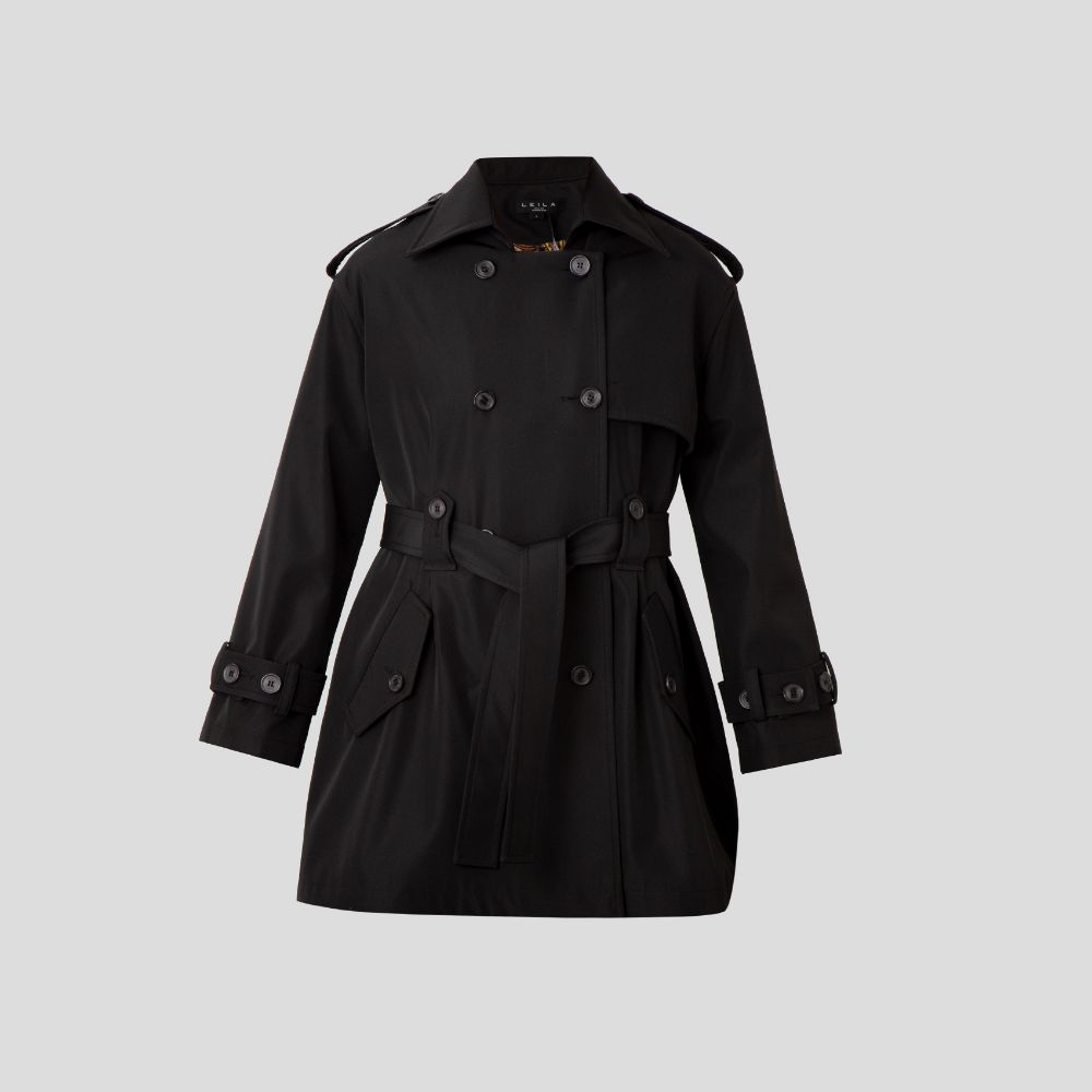 Short on sale black raincoat