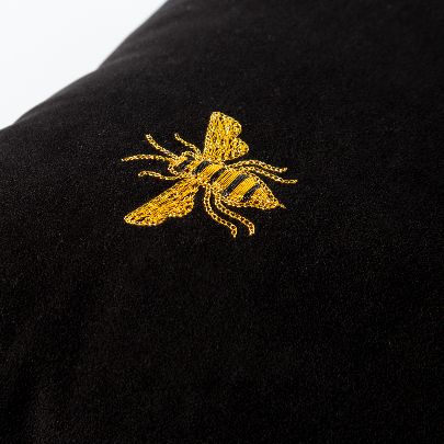 Picture of Black bee cushion