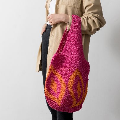 Picture of Pink Raffia handbag