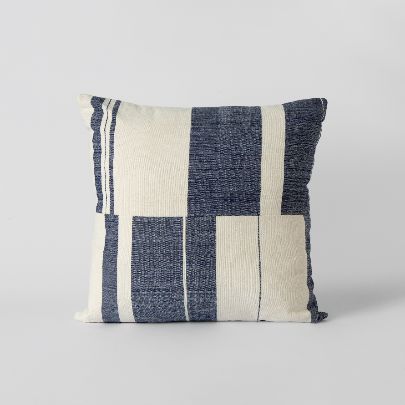 Picture of Blue and white cotton cushion