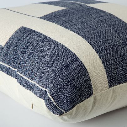 Picture of Blue and white cotton cushion