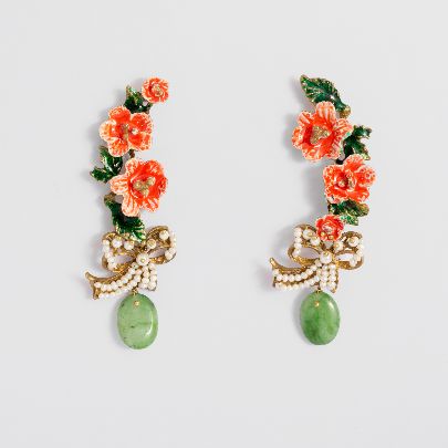 Picture of Women's flower and papillon ​​earrings