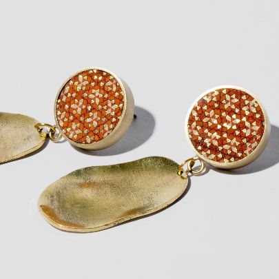 Picture of Women's Adorn orange brass earrings