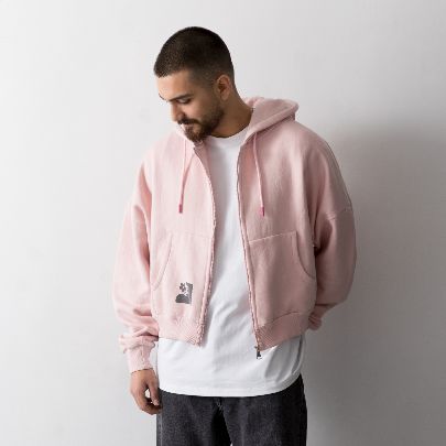 Picture of Short pink zipper sweatshirt